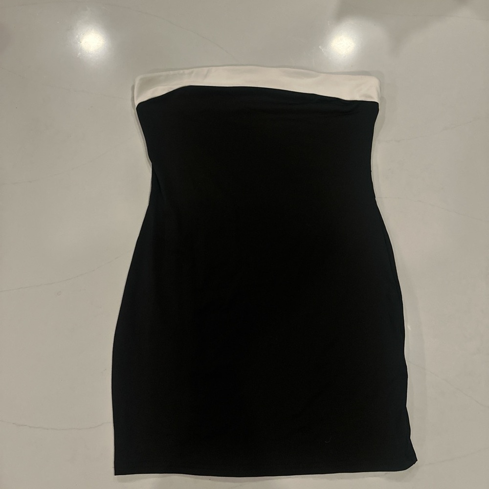 SHEIN Black Strapless Bodycon Dress Cocktail